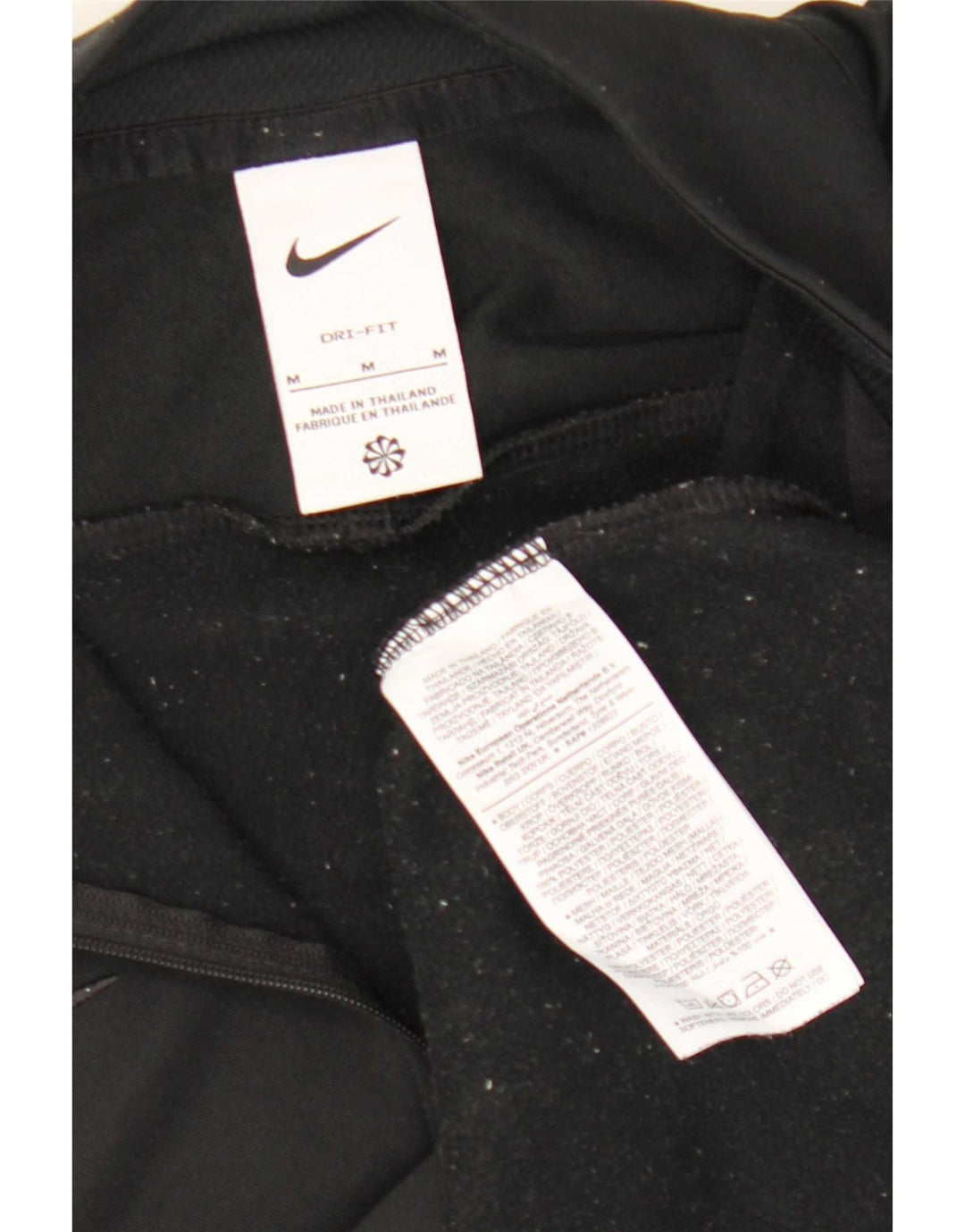 Nike Dri Fit - Chándal con cremallera y cuello para hombre, talla mediana, poliéster negro