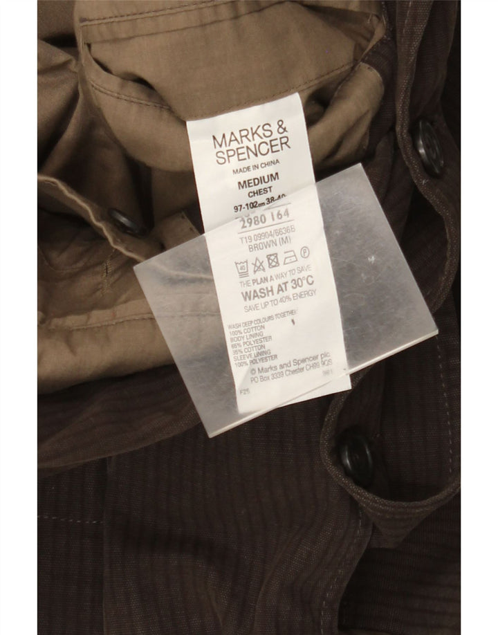 Marks & Spencer Chaqueta tipo blazer de 2 botones para hombre UK 38 Marrón medio Rayas diplomáticas