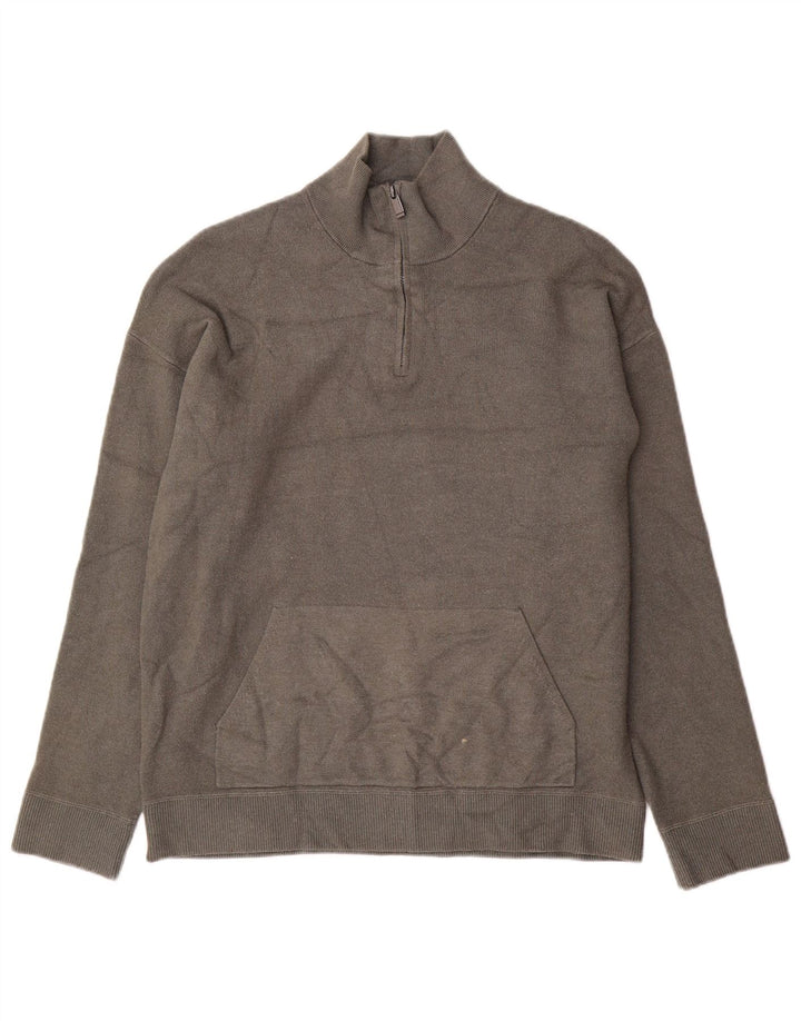 MASSIMO DUTTI Jersey Hombre con Cremallera y Cuello XL Viscosa Gris