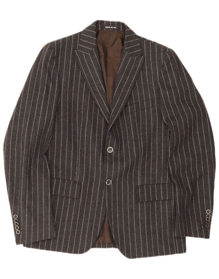 Manuel Ritz Pipo Chaqueta tipo blazer de 2 botones para hombre IT 50 Lana a rayas gris grande