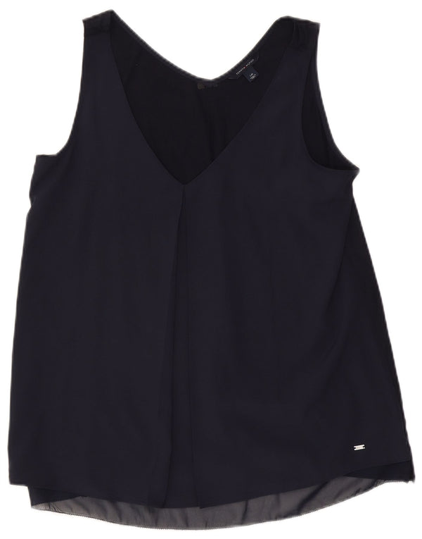 Tommy Hilfiger Blusa sin mangas para mujer UK 44 Grande Algodón azul marino