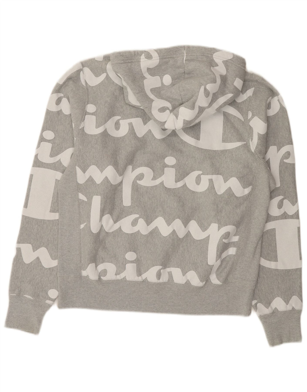 Champion Sudadera Con Capucha Gráfica De Algodón Gris Medio