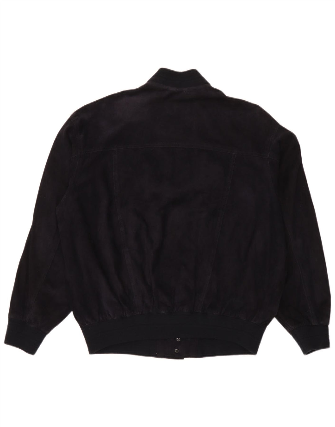 Vintage hombres ante bomber chaqueta IT 50 cuero azul marino grande