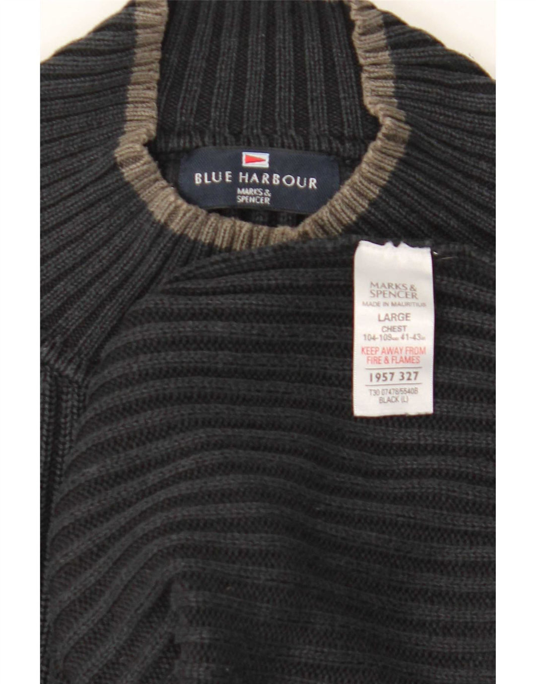 Marks & Spencer - Jersey de cuello redondo para hombre, color azul, color azul marino