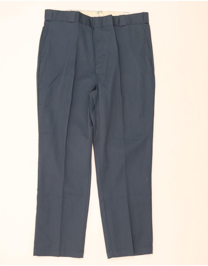 Dickies Pantalón chino recto para hombre W42 L32 Poliéster azul
