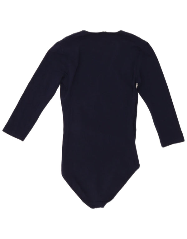 Zara Body Manga 3/4 Mujer UK 8 Small Azul Marino Algodón
