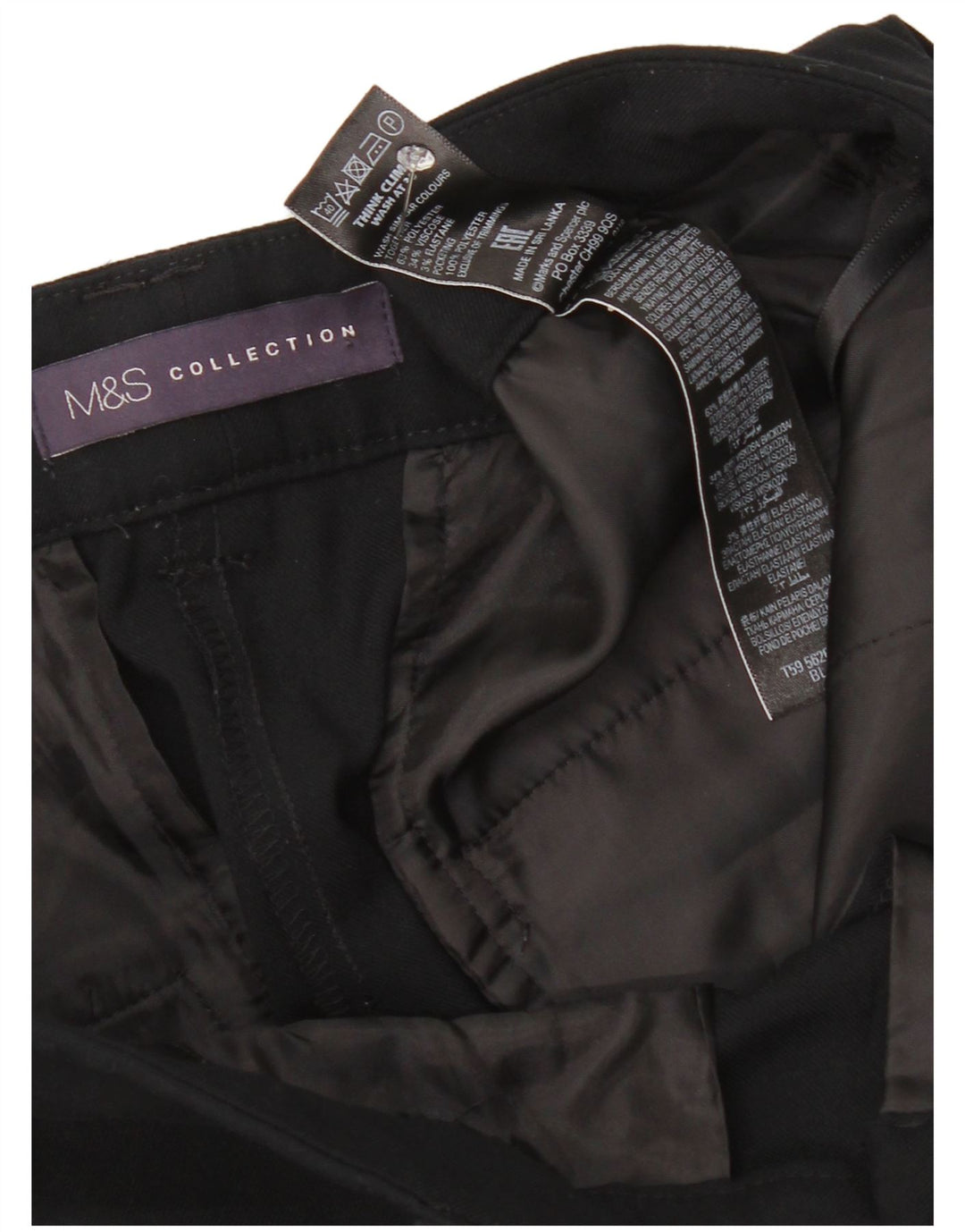 Marks & Spencer Pantalones chinos para mujer UK 12 Medium W34 L29 Negro