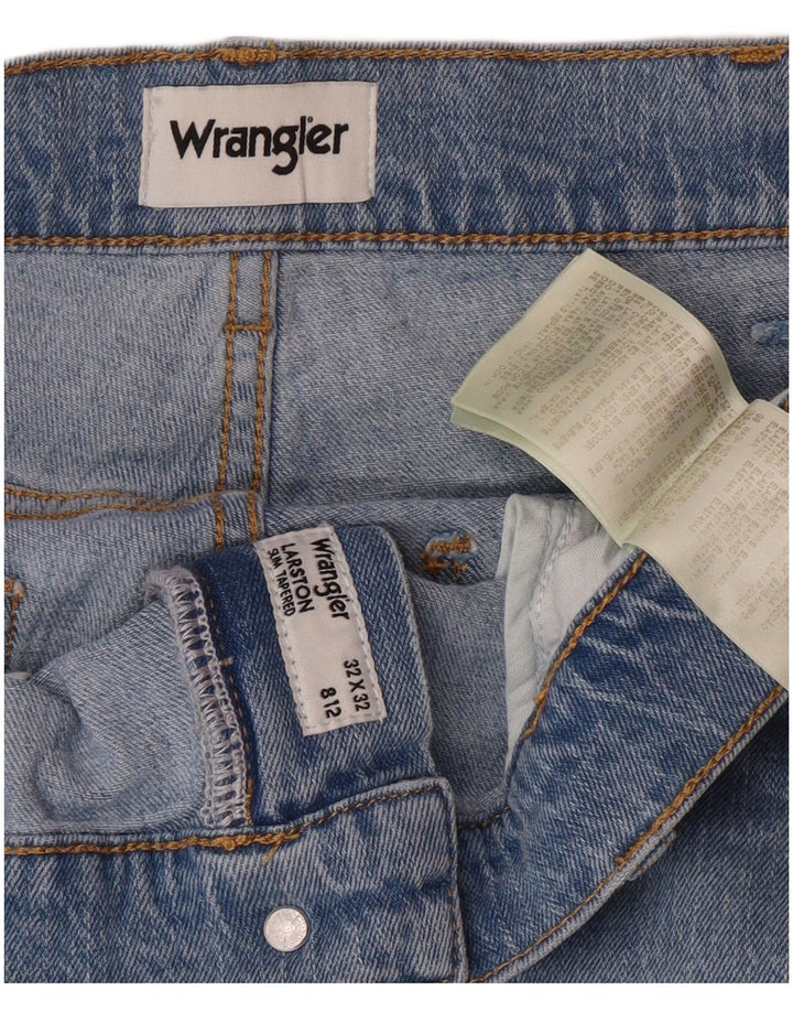 WRANGLER Vaqueros cónicos delgados Larston para hombre W32 L32 Algodón azul