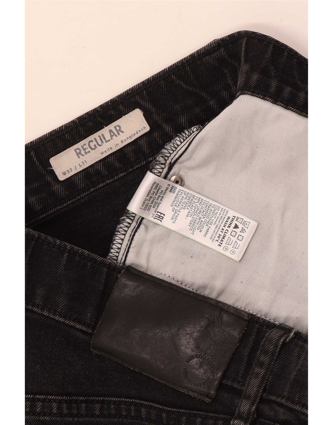 Marks & Spencer Vaqueros rectos regulares para hombre W32 L31 Algodón negro