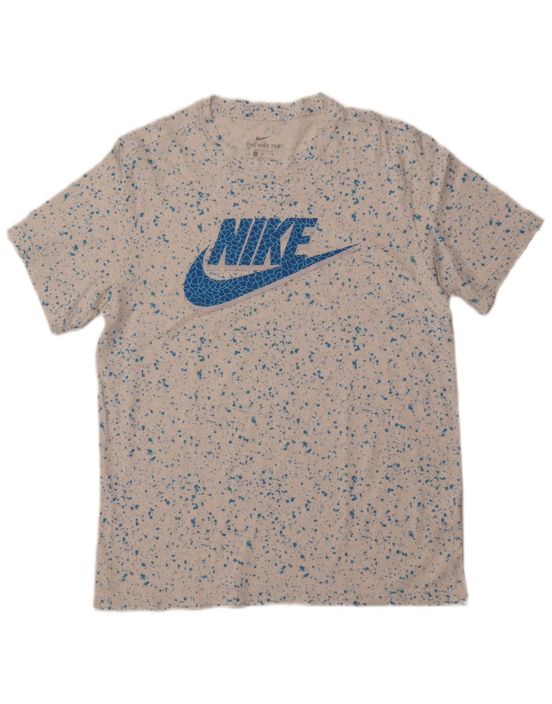 NIKE Camiseta gráfica para hombre Top mediano de algodón moteado blanco