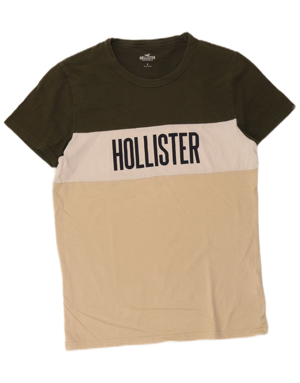 Hollister Camiseta gráfica para hombre Top pequeño de algodón con bloques de color multicolor