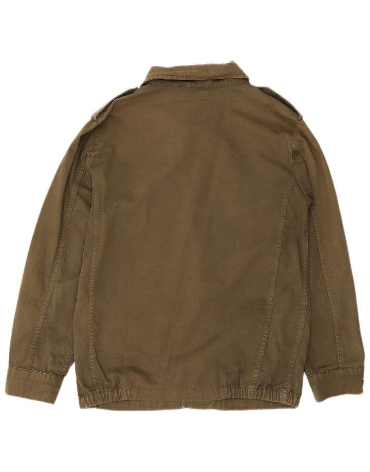 TOPSHOP Chaqueta militar extragrande para mujer UK 10 Small Khaki Cotton