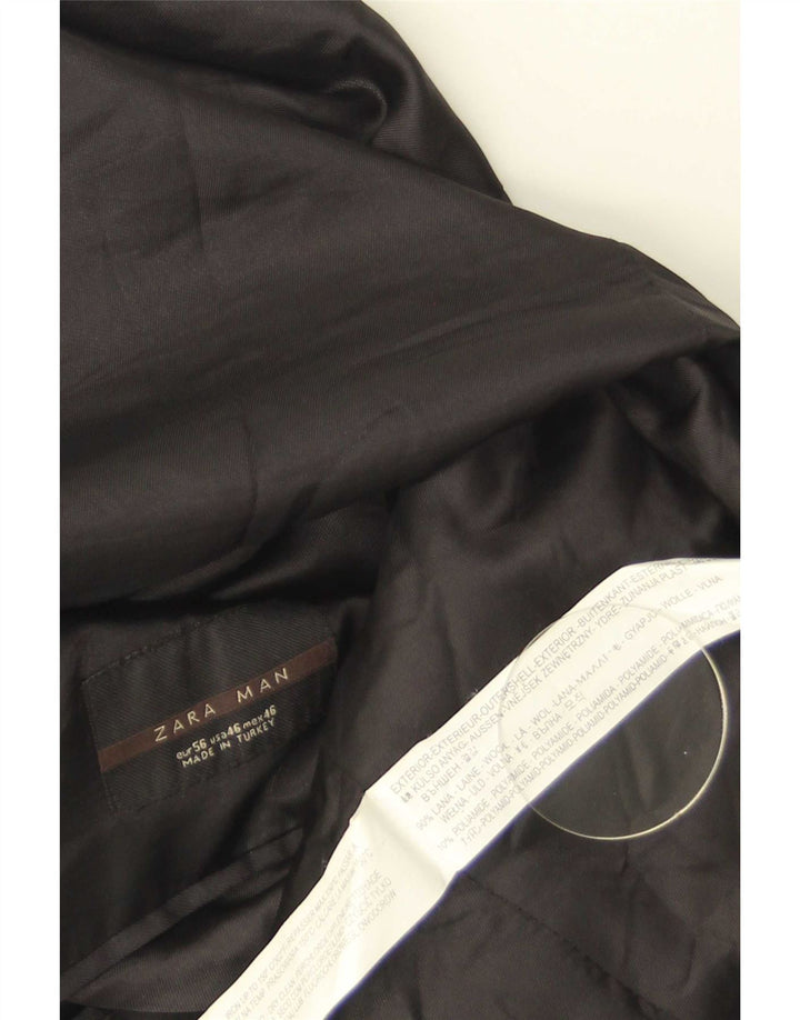 Zara Chaqueta Blazer De 2 Botones Para Hombre EU 56 XL Lana Negra