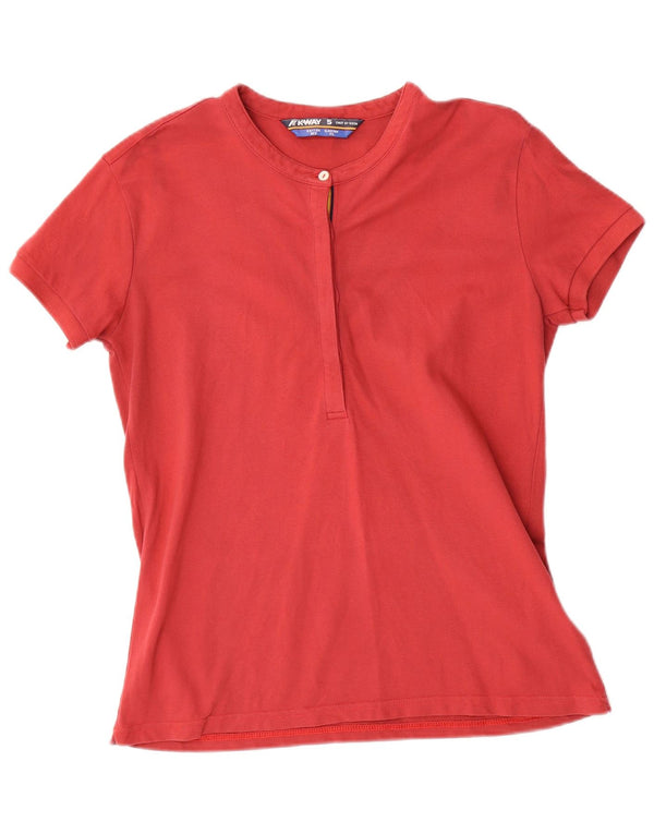 K-Way Polo para mujer UK 44 Mediano Rojo Algodón