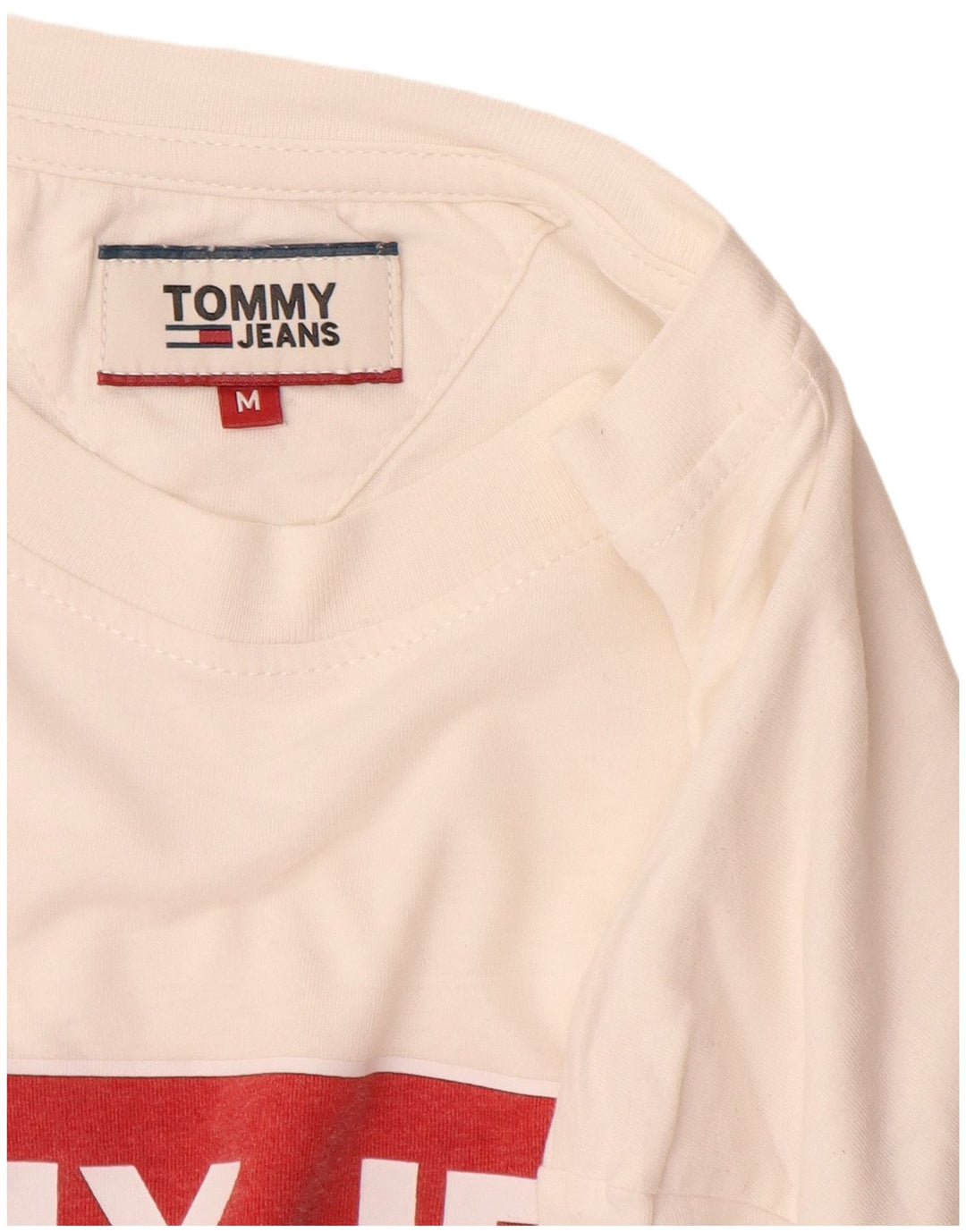 Tommy Hilfiger Camiseta gráfica para hombre Top Medium White