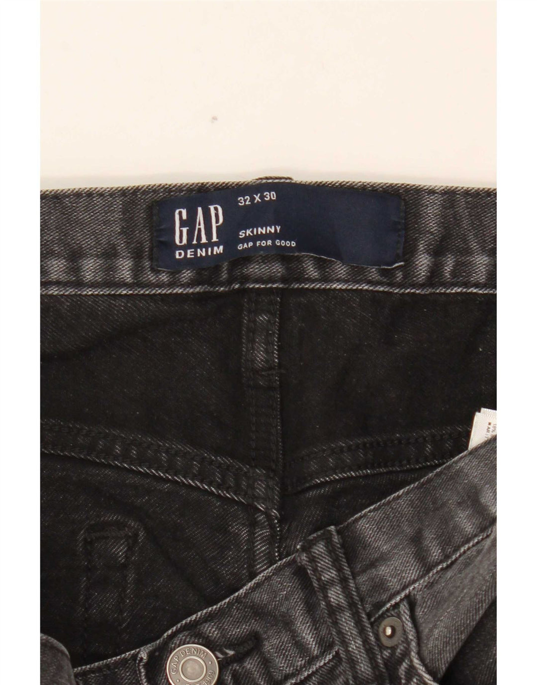 Vaqueros pitillo para mujer Gap W32 L30 Algodón negro