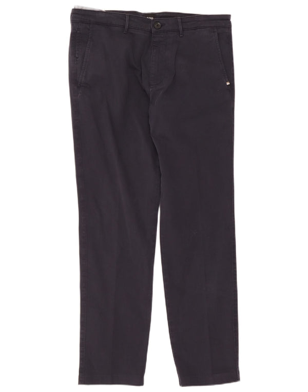 Hugo Boss Pantalón chino recto para hombre IT 48 Medium W32 L29 Azul marino