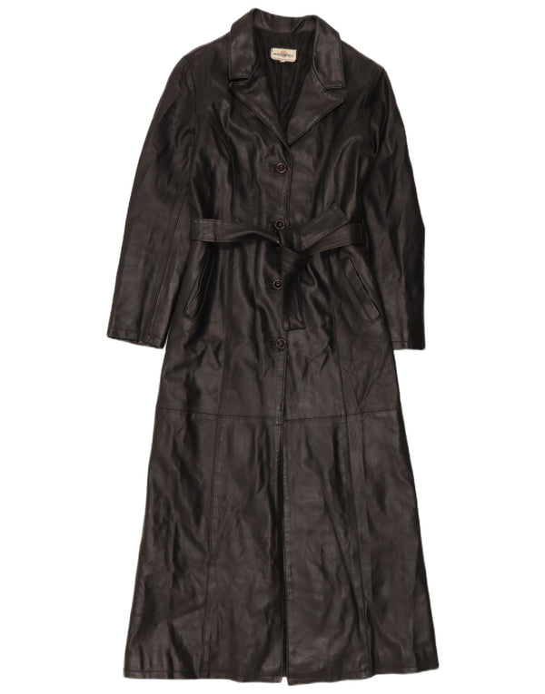 Lavorazione Artigianale Womens Leather Coat IT 42 Medium Black