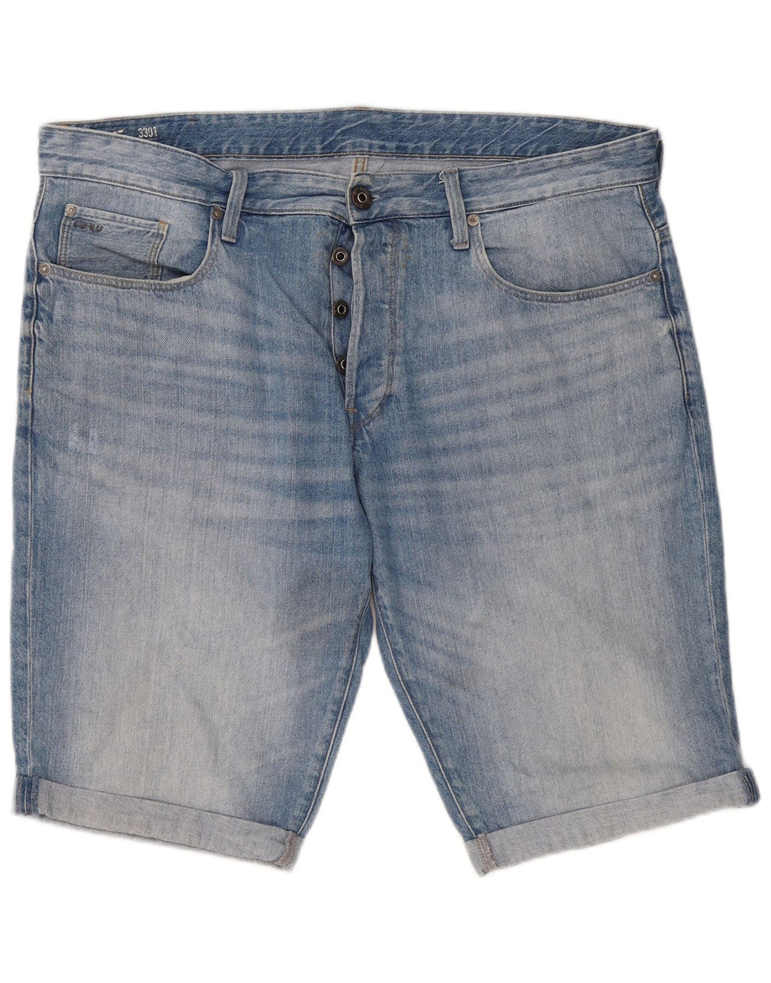 G-Star Hombre 3301 Shorts De Mezclilla W38 XL Azul