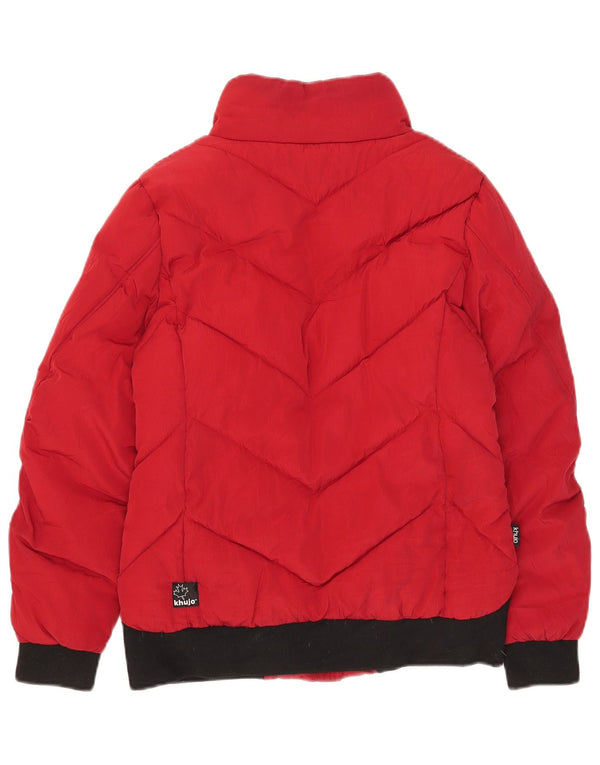 KHUJO Chaqueta acolchada para mujer UK 6 XS Rojo Colorblock Poliéster