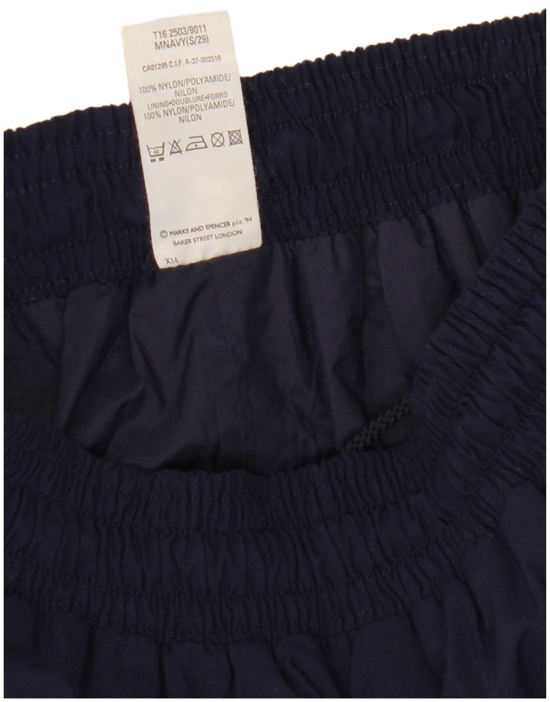 Marks & Spencer - Pantalones de chándal para hombre, talla pequeña, nailon azul marino