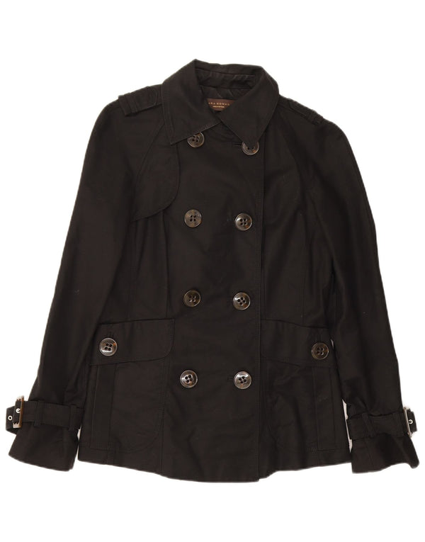Zara Mujer Gabardina UK 10 Small Algodón Negro