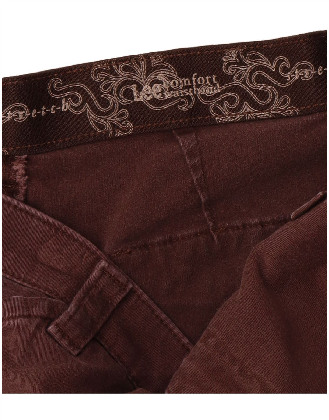 LEE Pantalones casuales rectos para mujer US 12 Large W32 L31 Algodón marrón