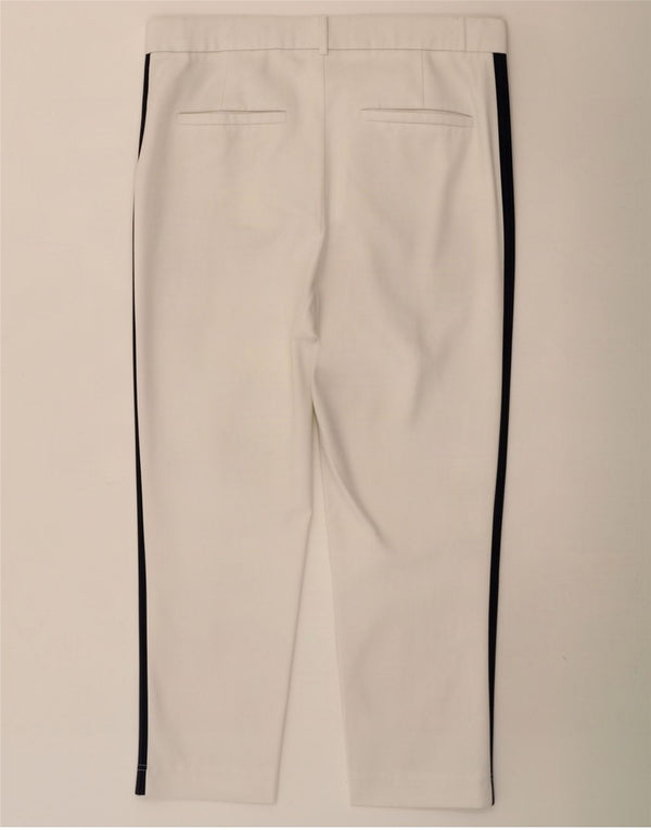 Zara Mujer Trafaluc Pantalón Corto Mediano W28 L24 Blanco Colorblock
