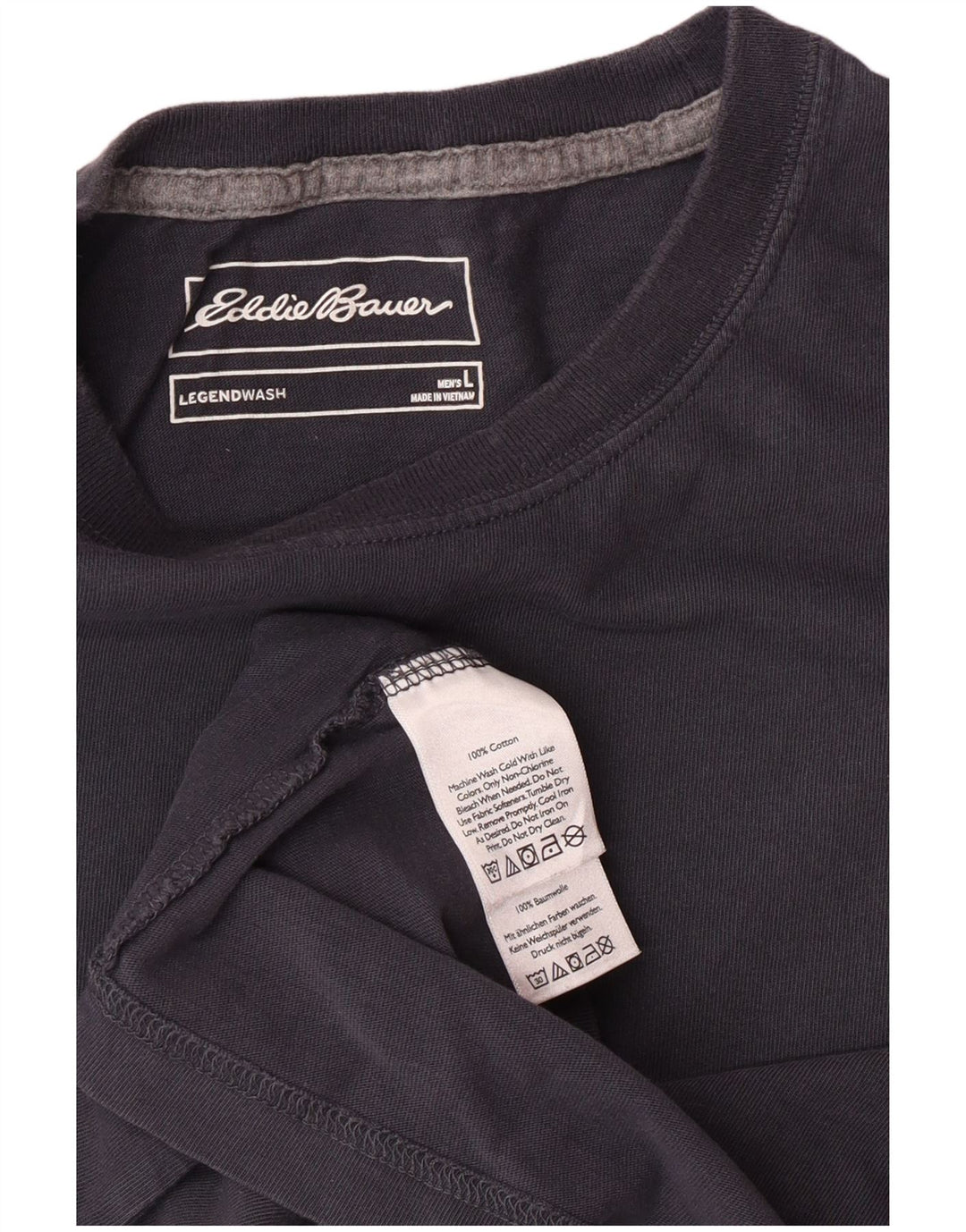 EDDIE BAUER Camiseta Hombre Top Grande Gris Algodón