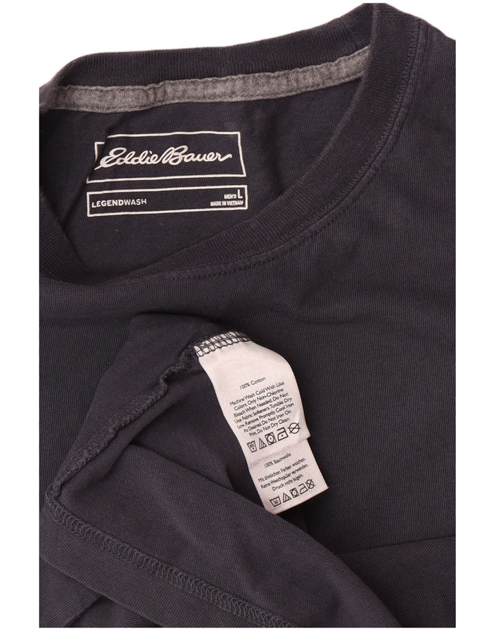 EDDIE BAUER Camiseta Hombre Top Grande Gris Algodón