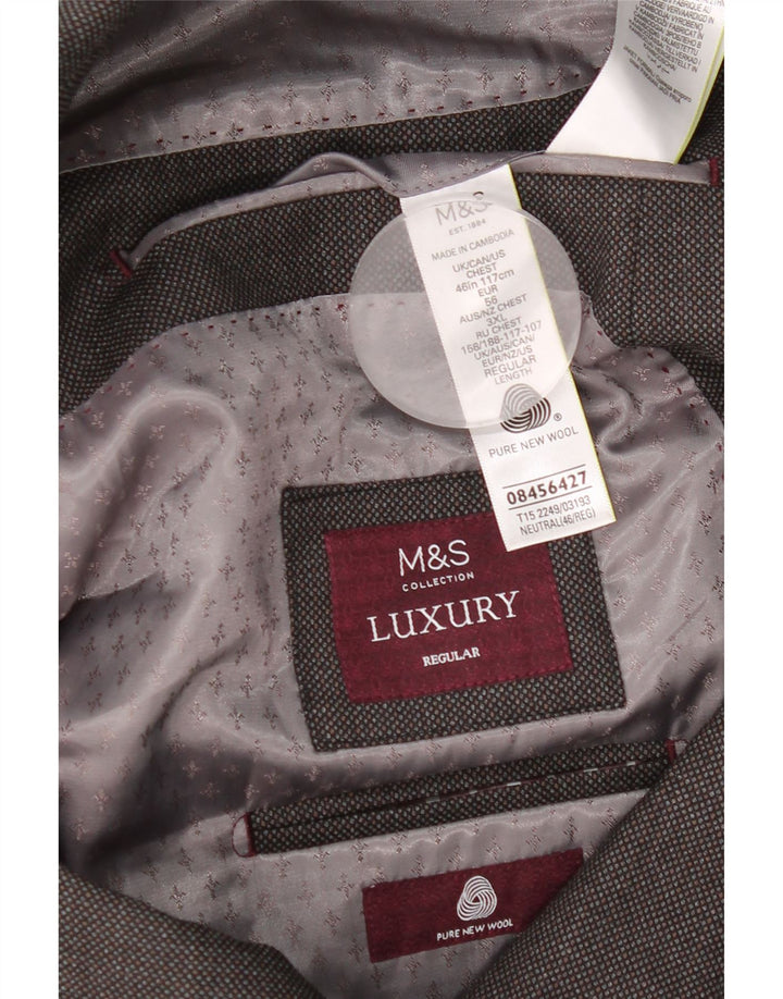Marks & Spencer Chaqueta tipo blazer con 2 botones y corte regular para hombre UK 46 XL Gris
