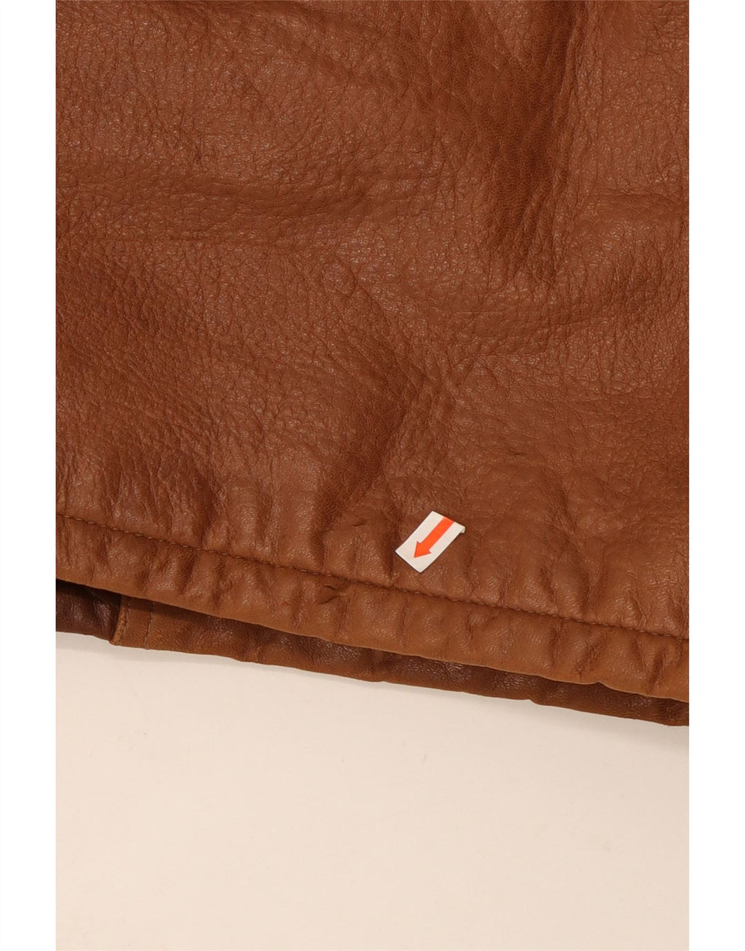 Chaqueta de cuero vintage para hombre IT 52 XL cuero color block marrón