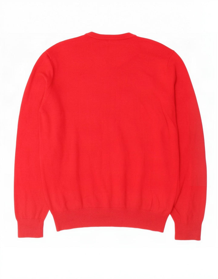 Gap Jersey con cuello en V para mujer, talla grande, algodón rojo