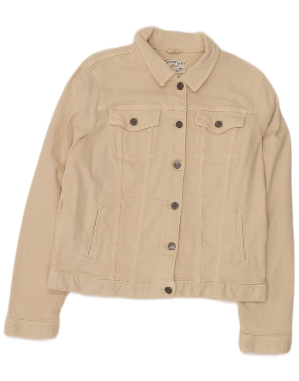 FAT FACE Chaqueta vaquera para mujer UK 44 Grande Algodón beige