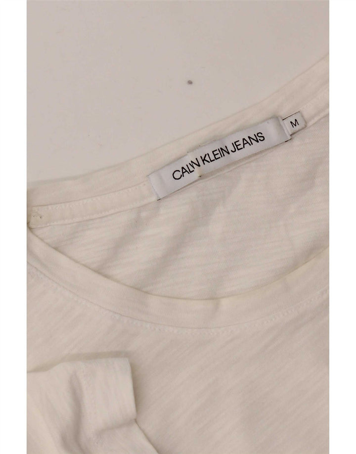 Calvin Klein Jeans Camiseta para mujer Top UK 14 Medium White