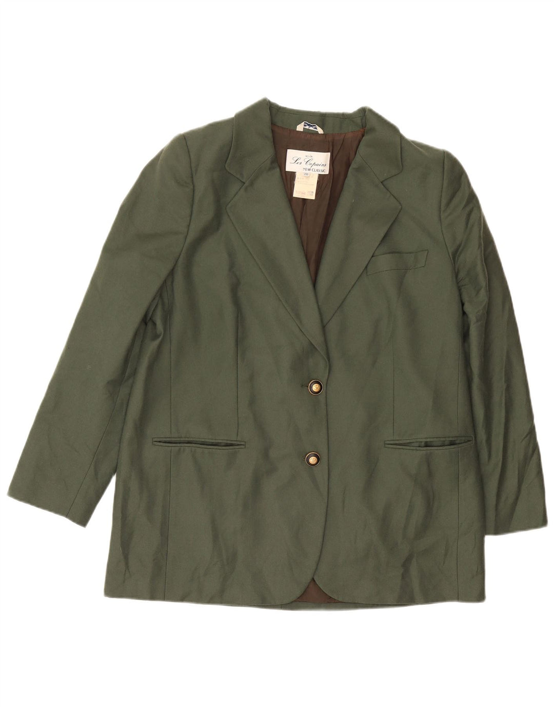 Les Copains Chaqueta Blazer De 2 Botones Para Mujer IT 52 2XL Lana Caqui