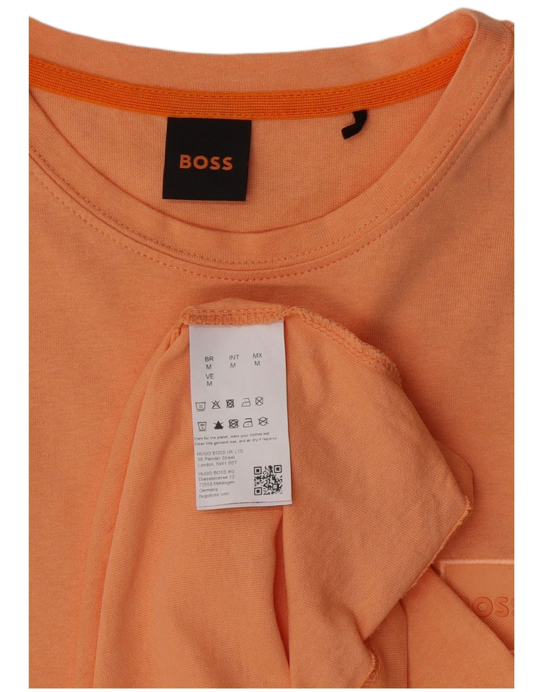 Camiseta Hugo Boss Hombre Top Medium Naranja Algodón