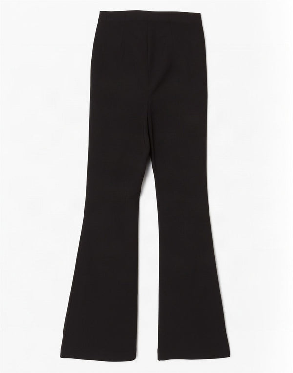 Topshop Pantalones casuales acampanados para mujer UK 10 Small W28 L32 Viscosa negra