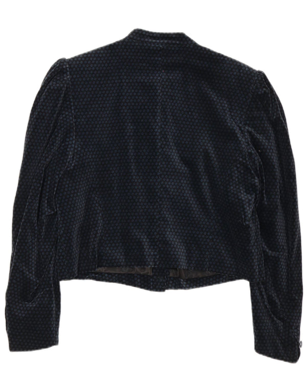 Cacharel Chaqueta tipo blazer corta de 6 botones para mujer US 10 Grande Azul marino Lunares