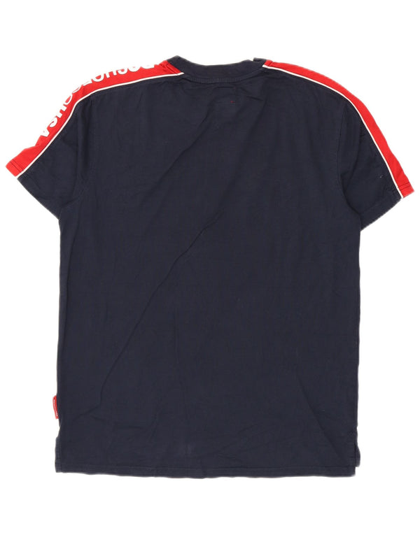 Camiseta gráfica DC para hombre Top Small azul marino color block