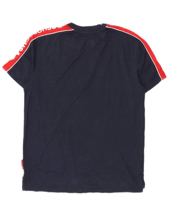 Camiseta gráfica DC para hombre Top Small azul marino color block