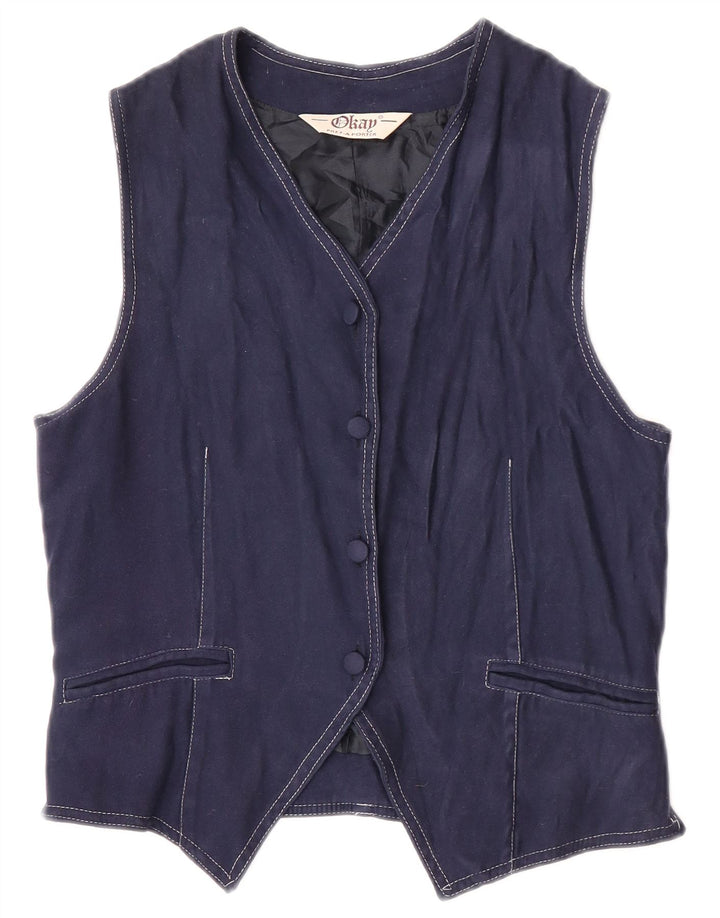 Okay Chaleco para mujer UK 40 Medio Azul marino Poliéster