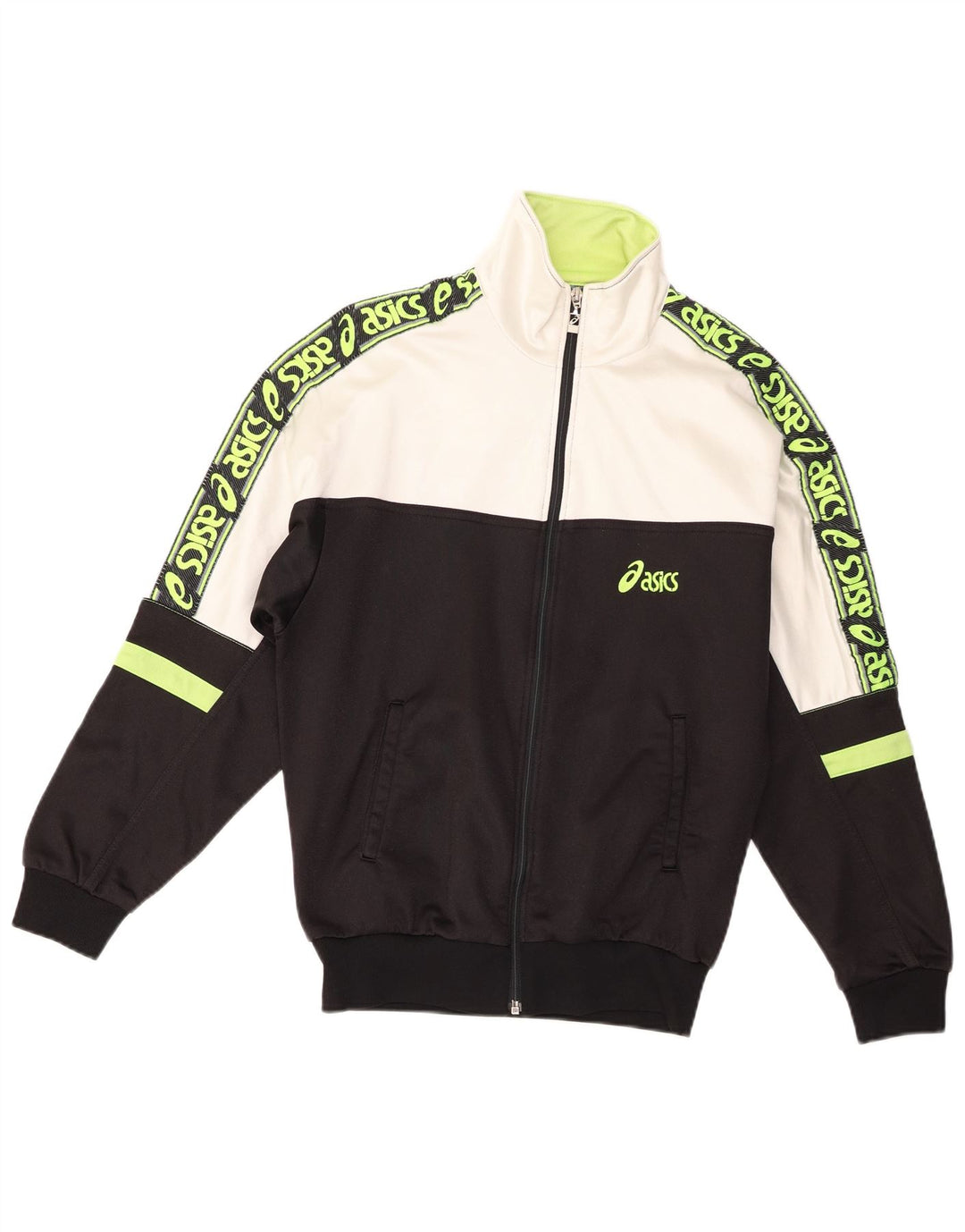 Asics Chaqueta superior de chándal gráfico para hombre IT 44 XS Black Colourblock