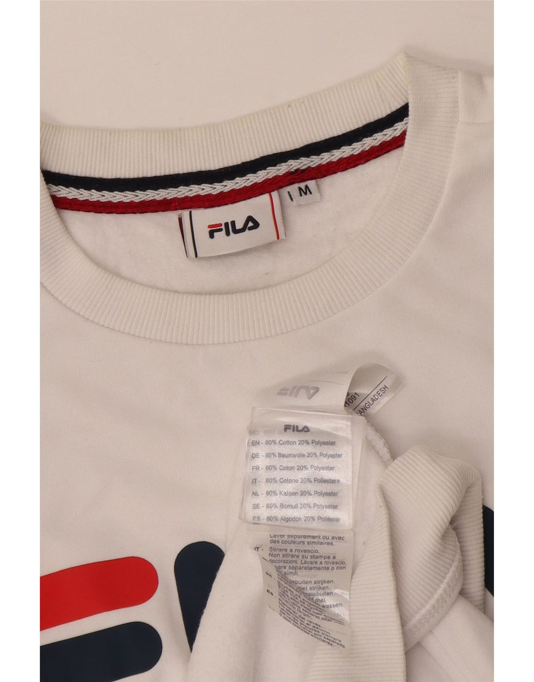 Fila Hombre Graphic Sudadera Jumper Medium Blanco Algodón