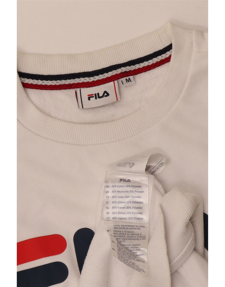 Fila Hombre Graphic Sudadera Jumper Medium Blanco Algodón