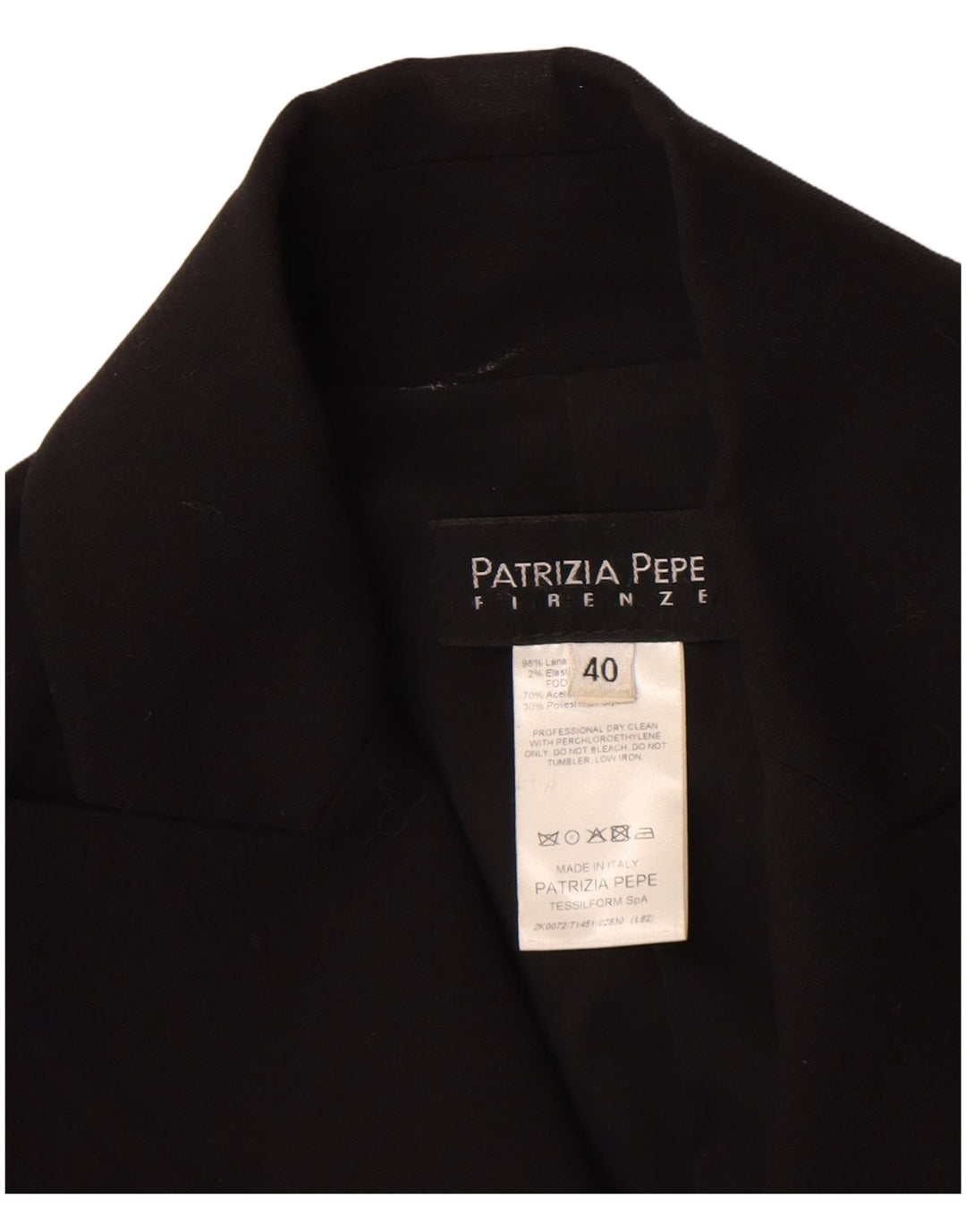 Patrizia Pepe Chaqueta Blazer De 2 Botones Para Mujer IT 40 Small Black Wool