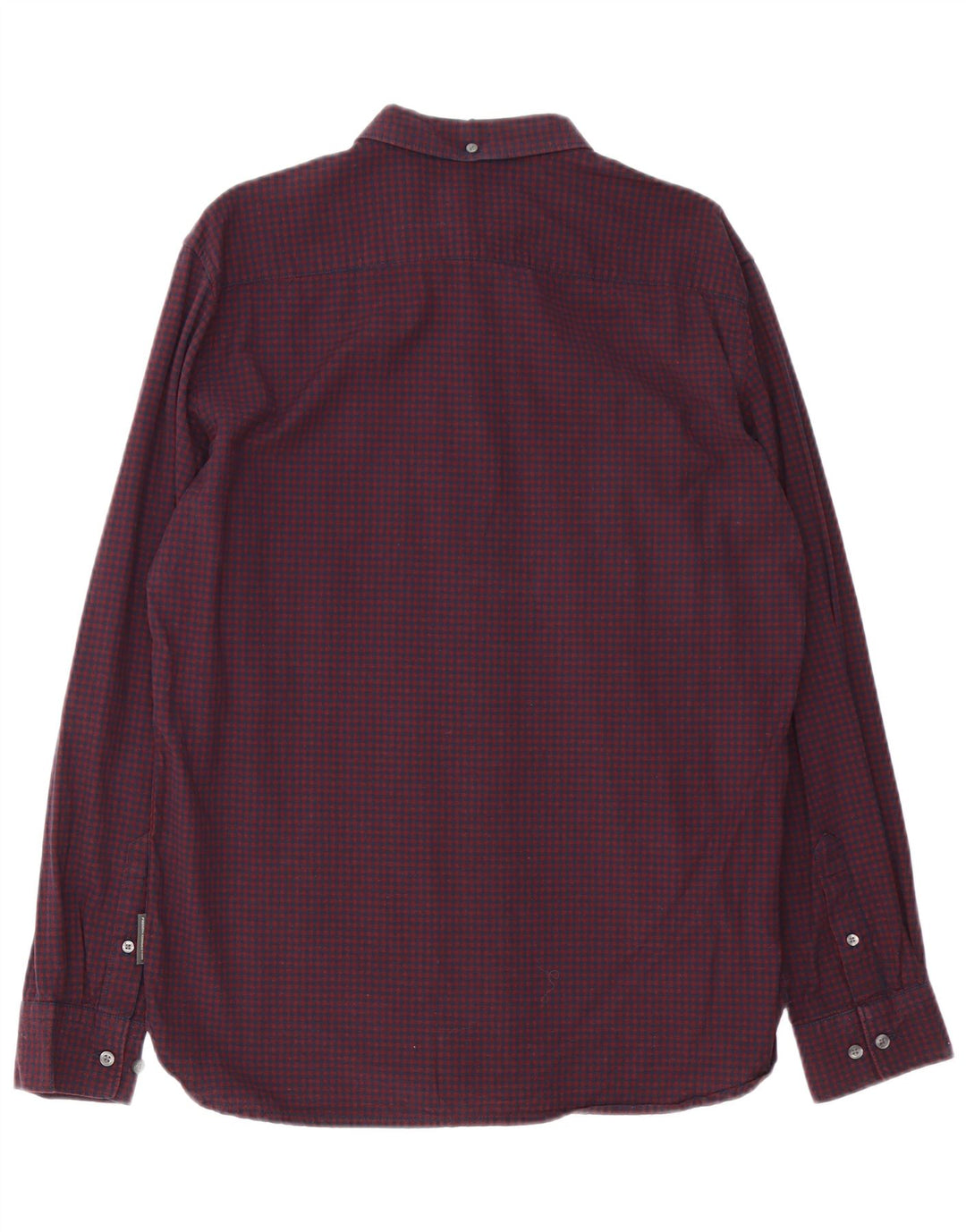 Camisa para hombre de French Connection, talla grande, de algodón a cuadros en color burdeos