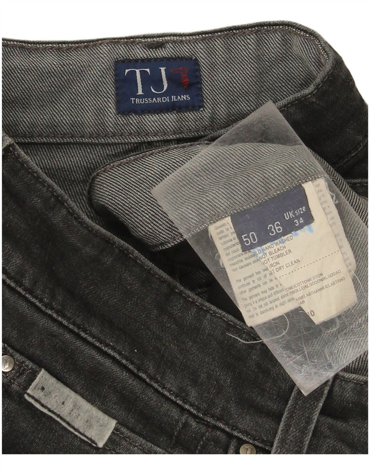 TRUSSARDI Mens Straight Jeans W34 L31 Black Cotton