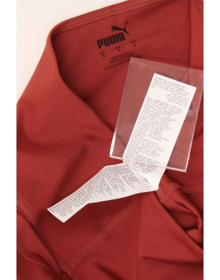 PUMA Womens Graphic Leggings UK 10 Small  Red Colourblock Polyester Vintage Puma and Second-Hand Puma from Messina Hembry 