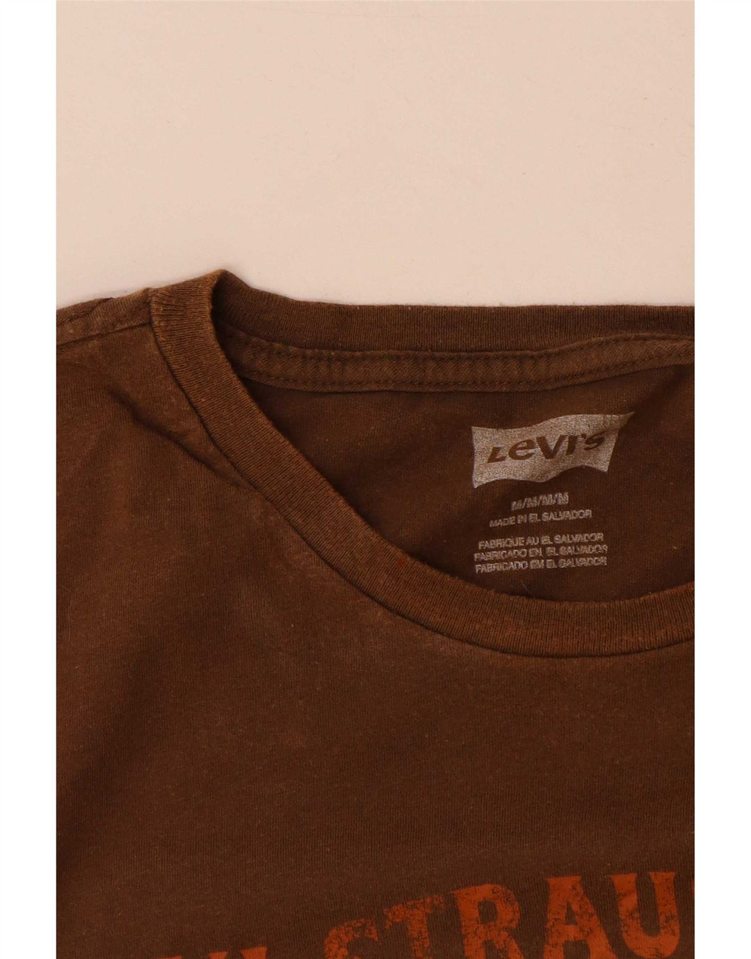 Levi's Hombre Camiseta Gráfica Top Algodón Marrón Medio